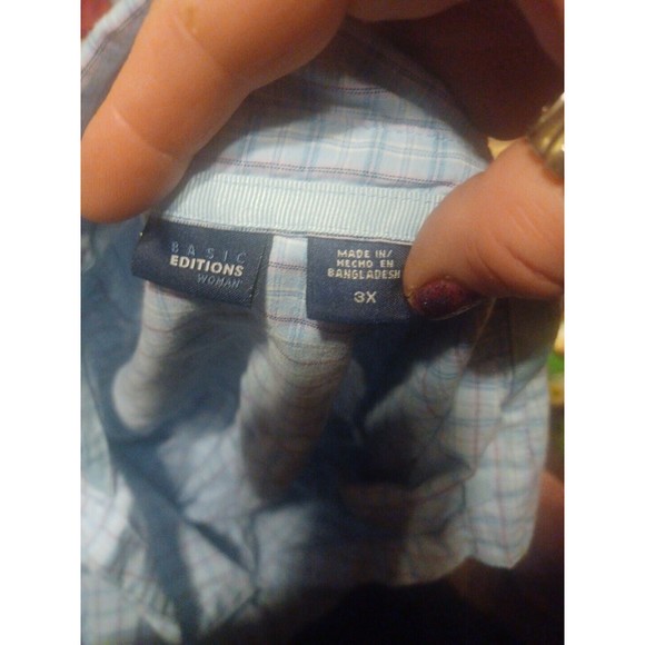 BASIC EDITIONS Mens Size 3XL Button Front Casual Shirt EUC *Nice Shirt* - Picture 2 of 2